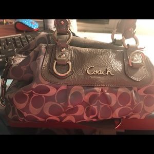 Coach Poppy Signature Sateen Lurex Satchel